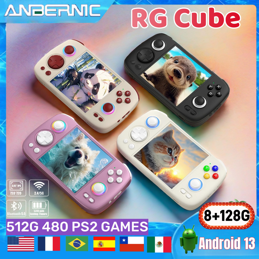 Jual ANBERNIC RG CUBE Retro Handheld Game Console 3.95 Inch OCA Screen ...