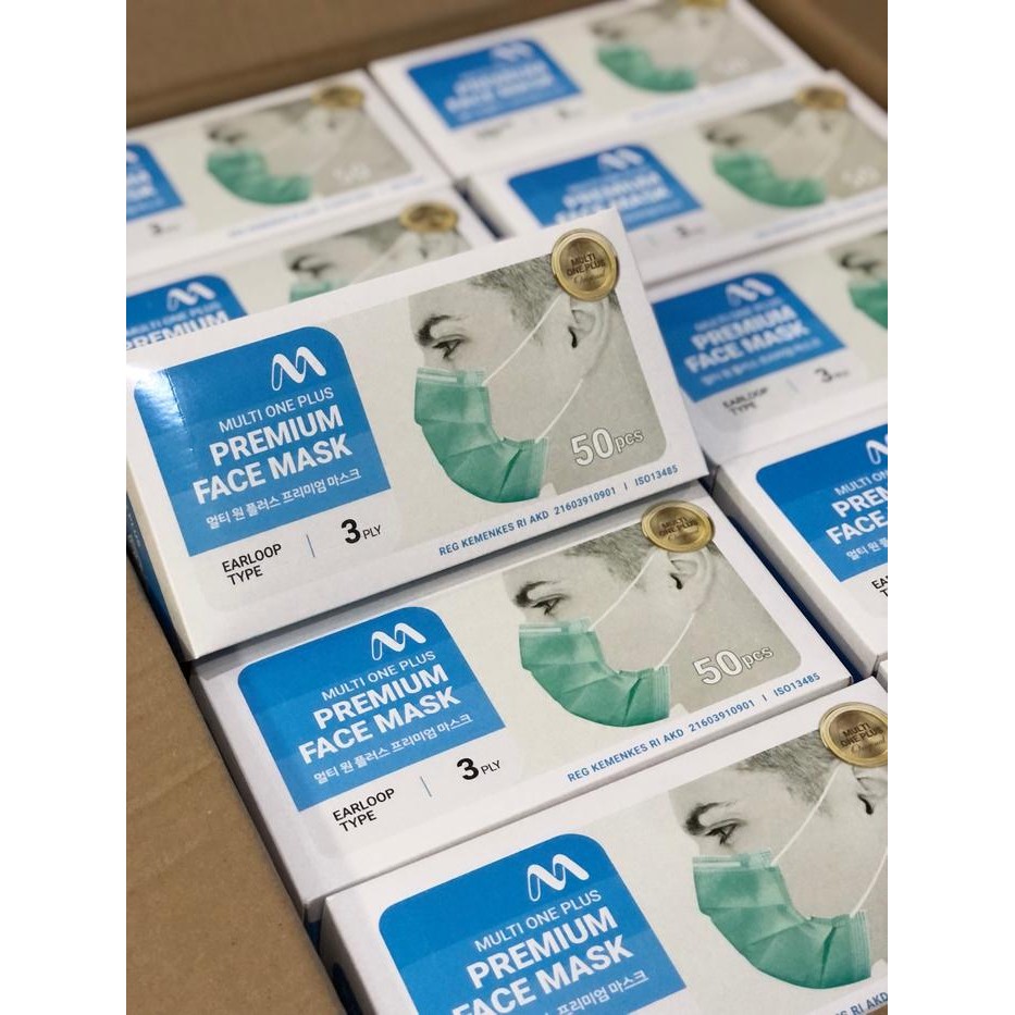 Jual New Multi One Plus Masker Medis Earloop 3ply 1box 50pcs | Shopee ...