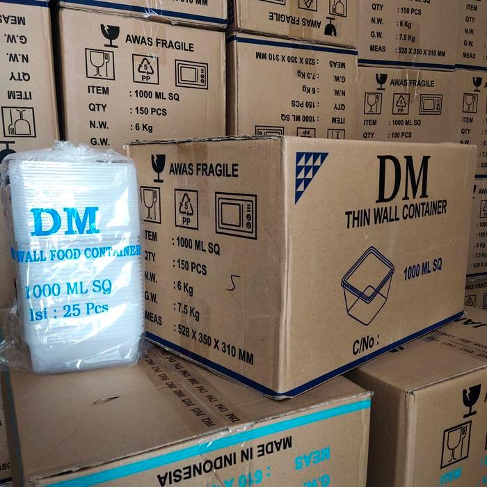 Jual Berkualitas- Thinwall Dm Square 1000 Ml Sq - 1000Ml Sq Persegi ...