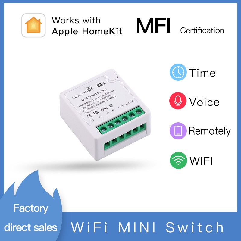 Jual HomeKit 16A WiFi mini Smart Switch Pass-through Disconnect Dual ...