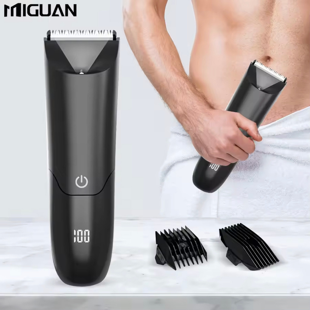 Jual Man Beard Electric Body Hair Trimmer With 2 Protect Cap For ...