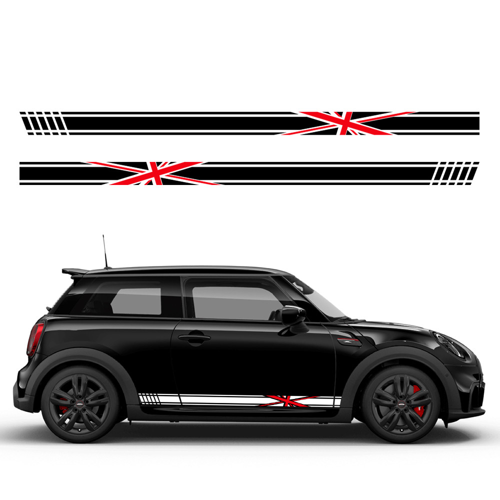 Jual IMPORT Union Jack Styling Door Side Stripe Sticker Decoration Body ...