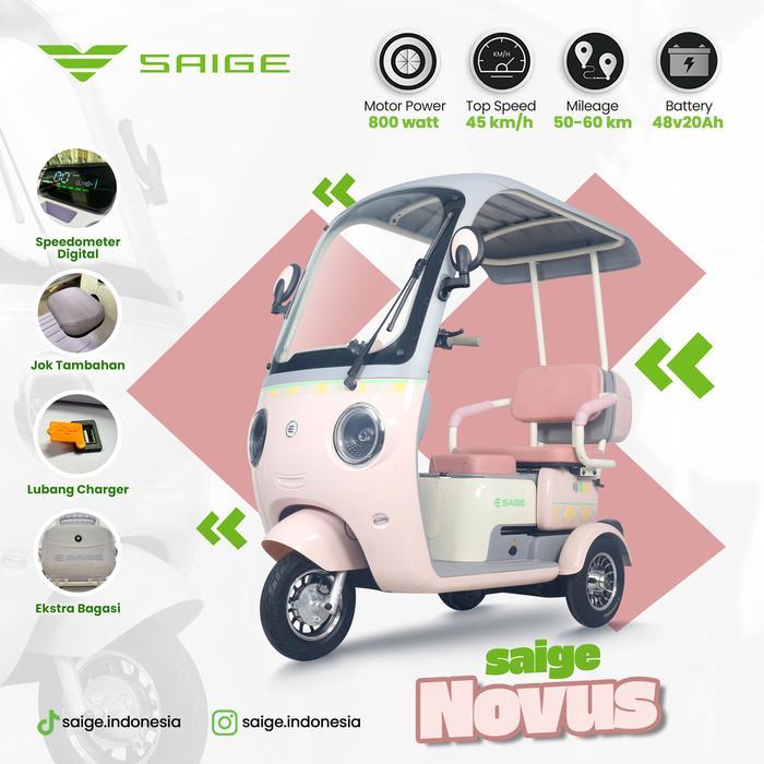 Jual SAIGE SEPEDA LISTRIK RODA TIGA NOVUS Desain Retro Modern dengan ...