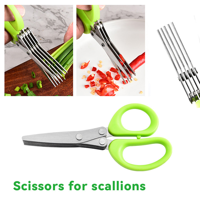 Jual Multifunctional Scissors Stainless Steel 5 Layer Kitchen Scissors ...