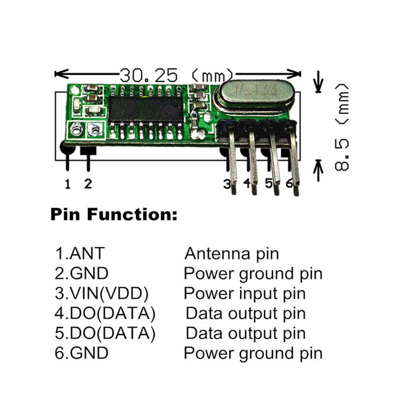 Jual 433Mhz RF Transmitter and Receiver Superheterodyne ASK 433 Mhz ...