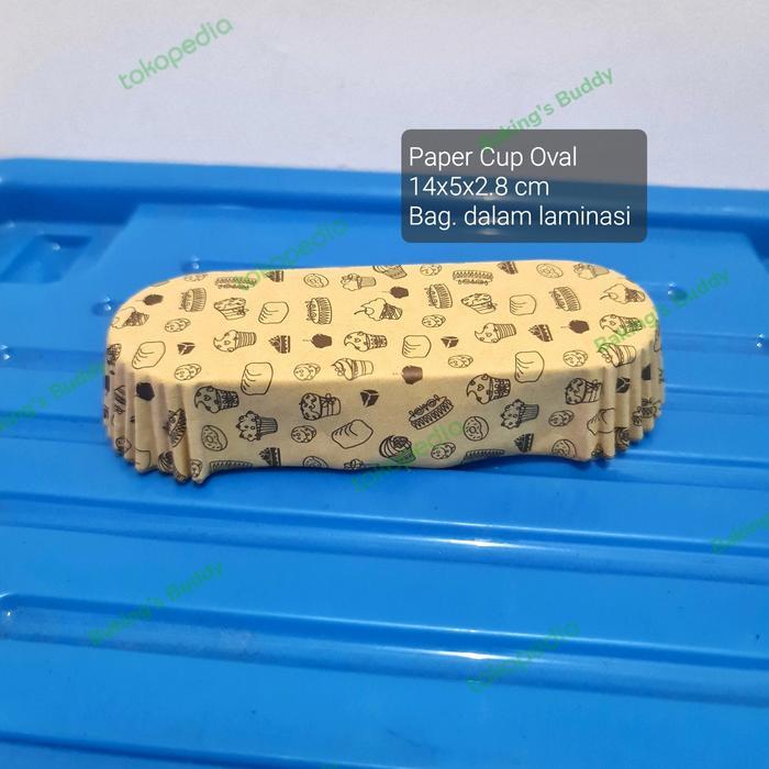 Jual Paper cup case oval kertas roti 14x5 cm | Shopee Indonesia