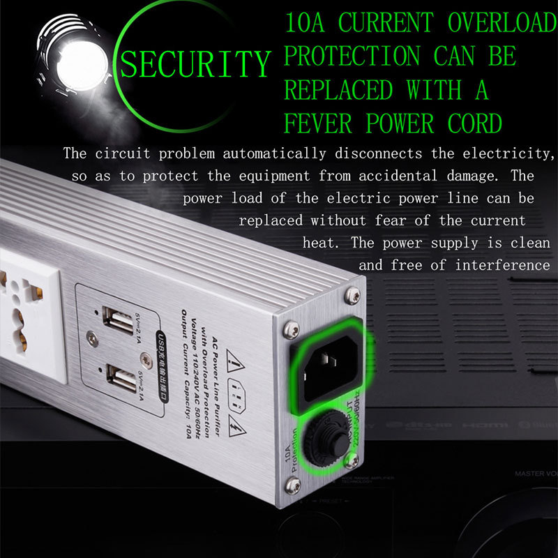 Jual 15A 50-60KHz Hi-End Hifi 5-position AC Socket Theater Audio AC ...