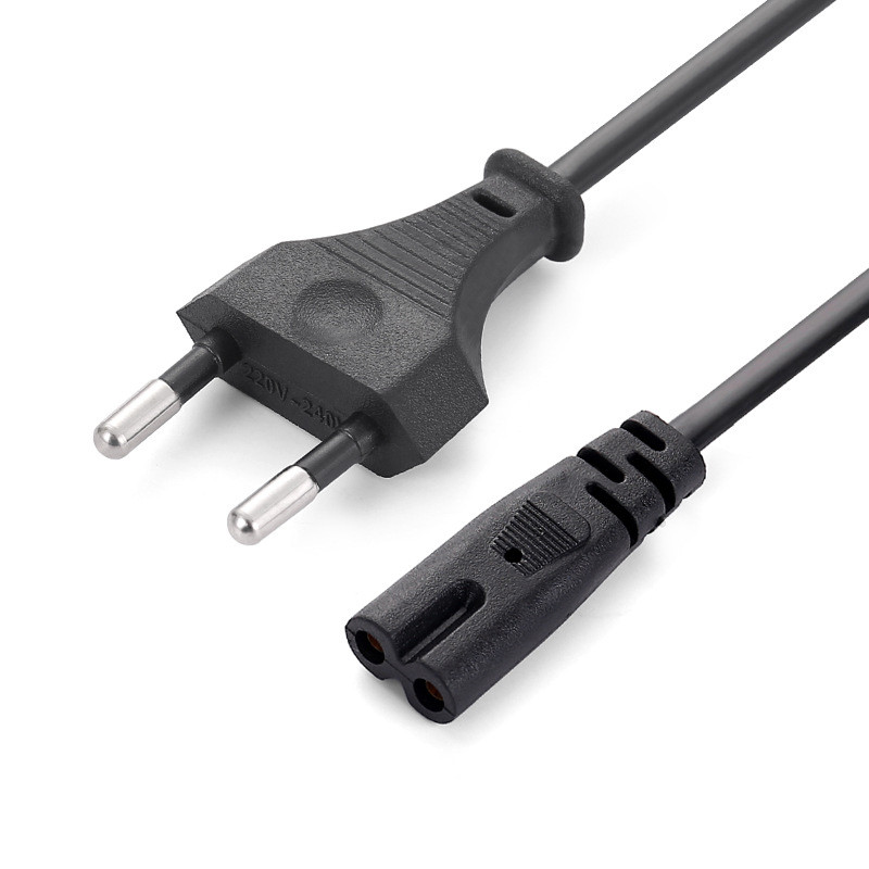 EU 2- Slot Power Cable Euro Plug to IEC320 C7 Figure 8 Non-Polarized 2