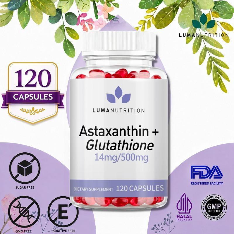 LUMA NUTRITION Astaxanthin Glutathione 120 Kapsul Suplemen Nutrisi Kulit dan Tubuh