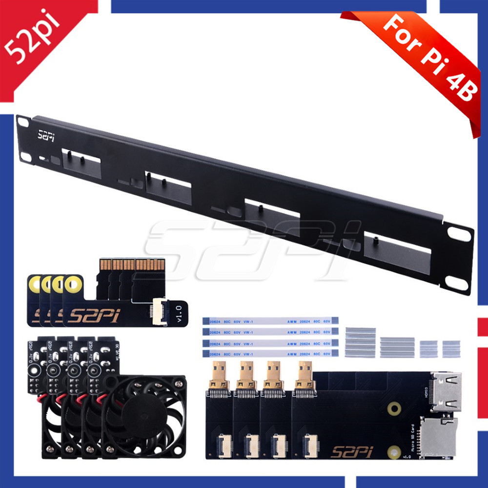 Jual PROMO 1U Rack For Raspberry Pi 4B Clusters Steel Bracket Rackmount ...