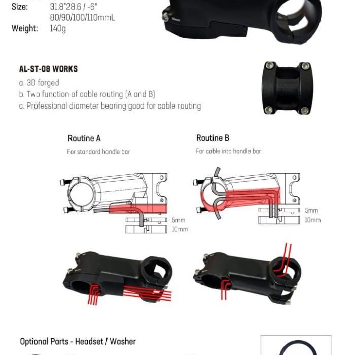 Jual Stem Internal 3D Forged Headset Mosso Taiwan (Khusus Gabung Dgn ...