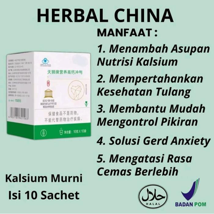 Kalsium Murni Obat China Untuk Asam Lambung Ampuh Menyembuhkan Gerd Anxiety Nutrient Calcium Powder