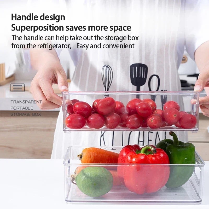 Jual New Refrigerator Organizer Bin Stackable Fridge Food Storage Box ...