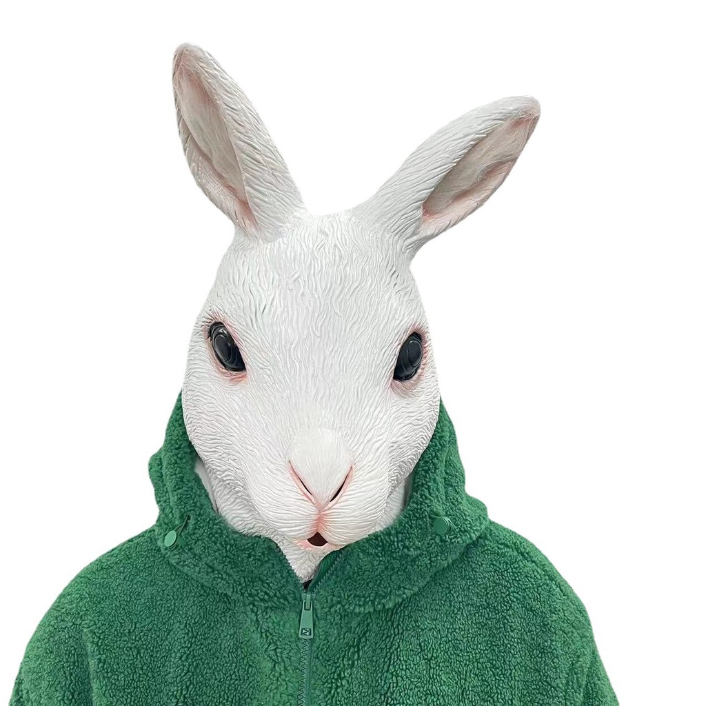 Jual Full Face White Rabbit Mask Halloween Mask ristmas Bar Masquerade ...