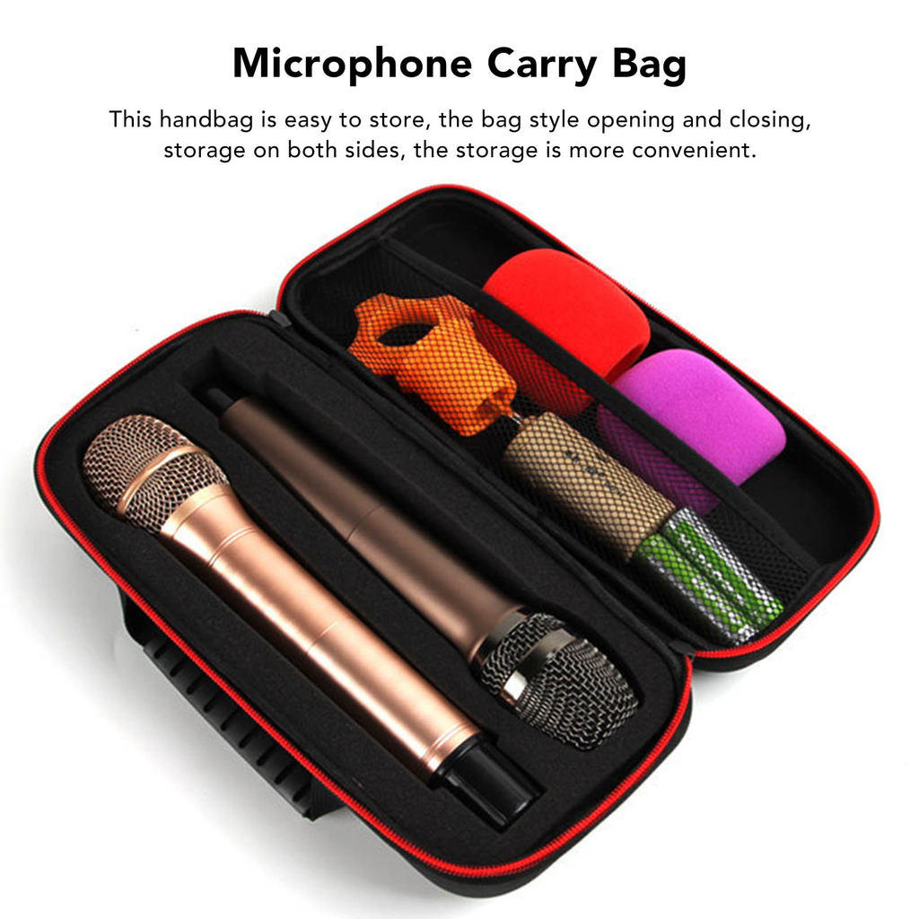 Jual Microphone Carry Bag Microphone Storage Box Shockproof Drop Proof ...