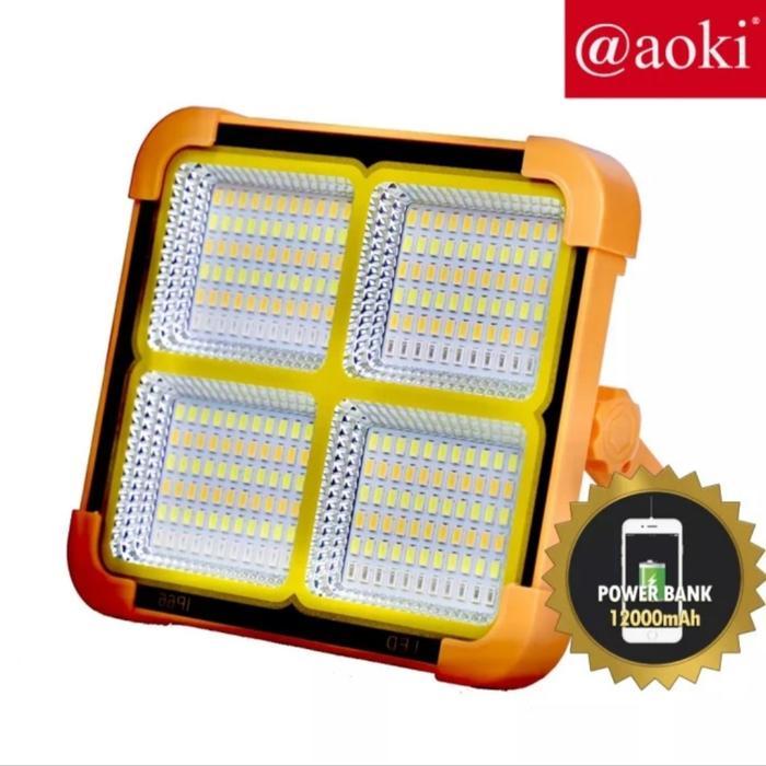 Jual Aoki Lampu LED Sorot 400W / Emergency Solar Cell Rechargeable ...