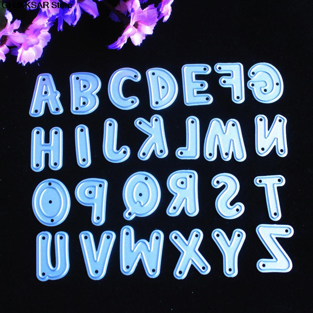Jual 26pcs Alphabet Letters Decoration Metal Steel Frames Cutting Dies ...
