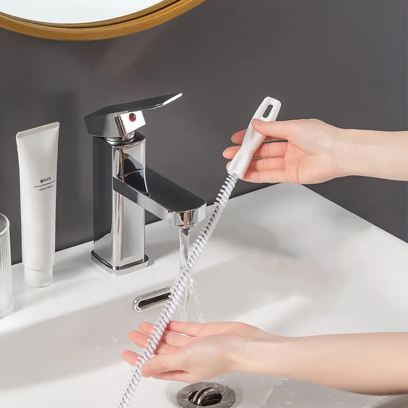 Jual 65/45cm Pipe Dredging Brush Bathroom Hair Sewer Sink Cleaning ...