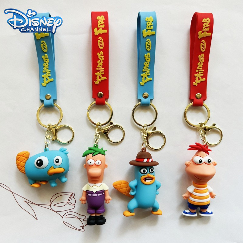 Jual Phineas And Ferb Keychain Anime Perry The Platypus Pvc Figure ...