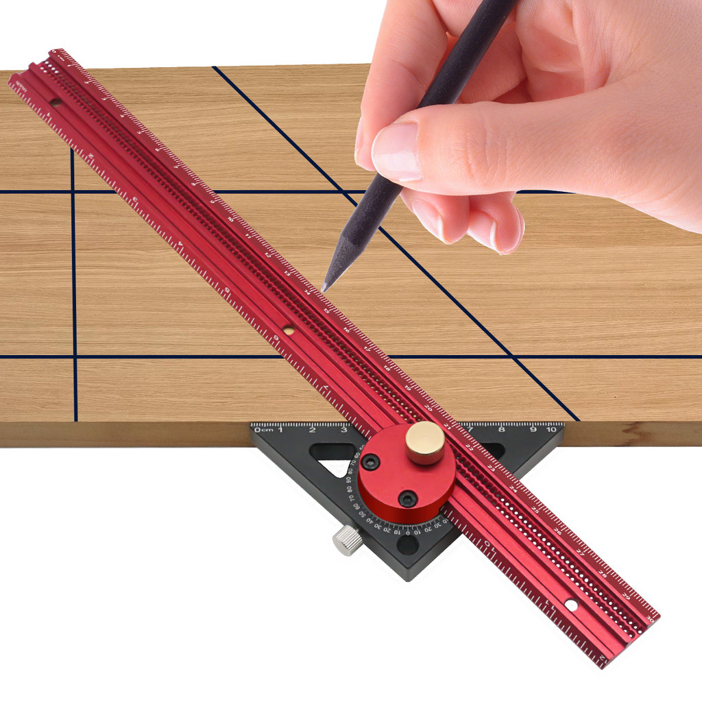 Jual Carpenty Precision Scribe Ruler Carpenty Aluminum T-Type Line ...