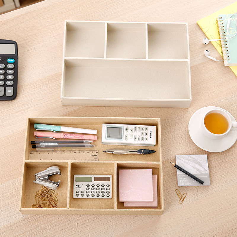 Jual Paper Tray Office Storage Box Desktop Debris Compartment Remote ...