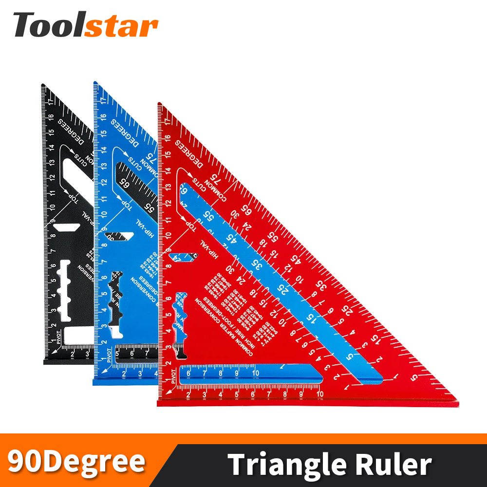 Jual Triangle Ruler 7Inch Measurement Tool Aluminium Alloy Carpenter ...