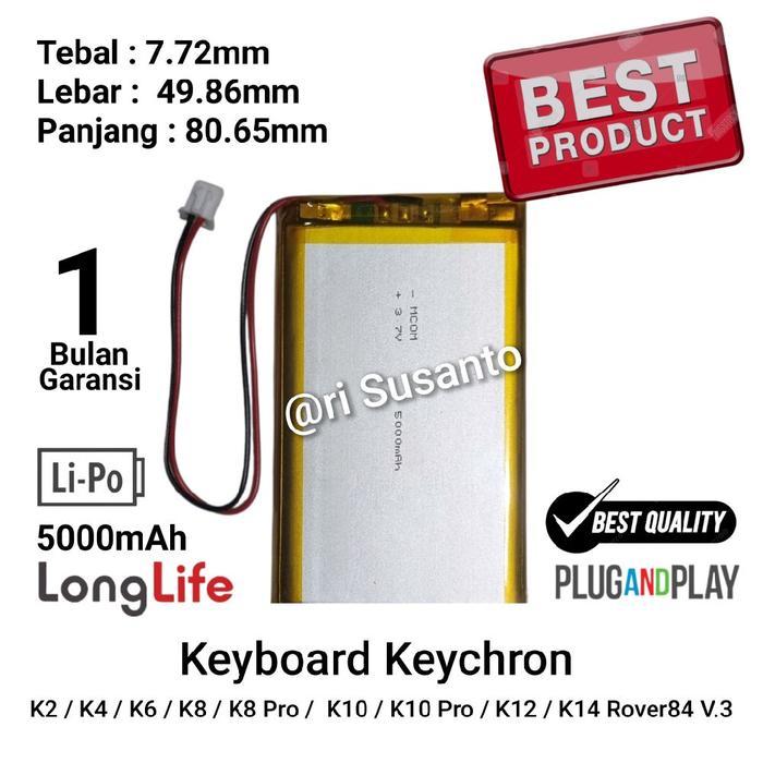 Jual BATERAI MECHANICAL KEYBOARD KEYCHRON K2 / K4 / K6 / K8 / K8 PRO ...
