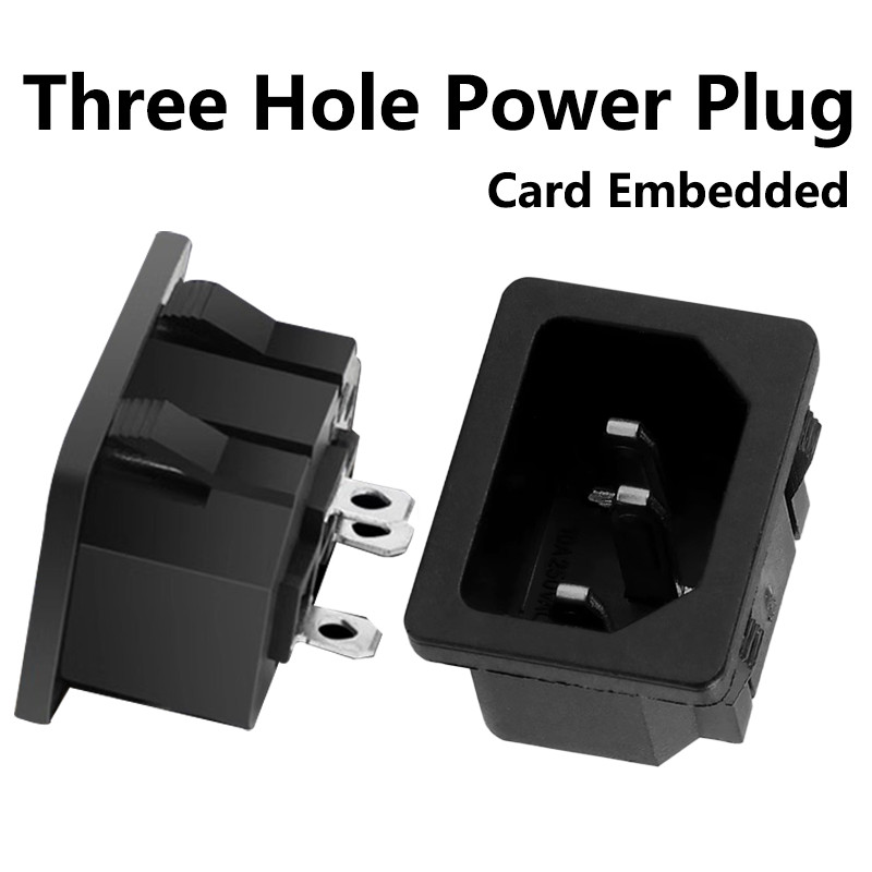 Jual 5PCS 250VAC 10A AC power socket C14 Inlet Power Socket Connector ...