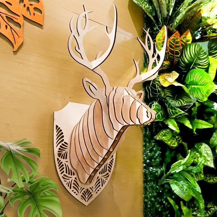 Jual Top TROPI KEPALA RUSA - DEER TROPHY 3D, UKURAN BESAR 65CM X 35CM ...