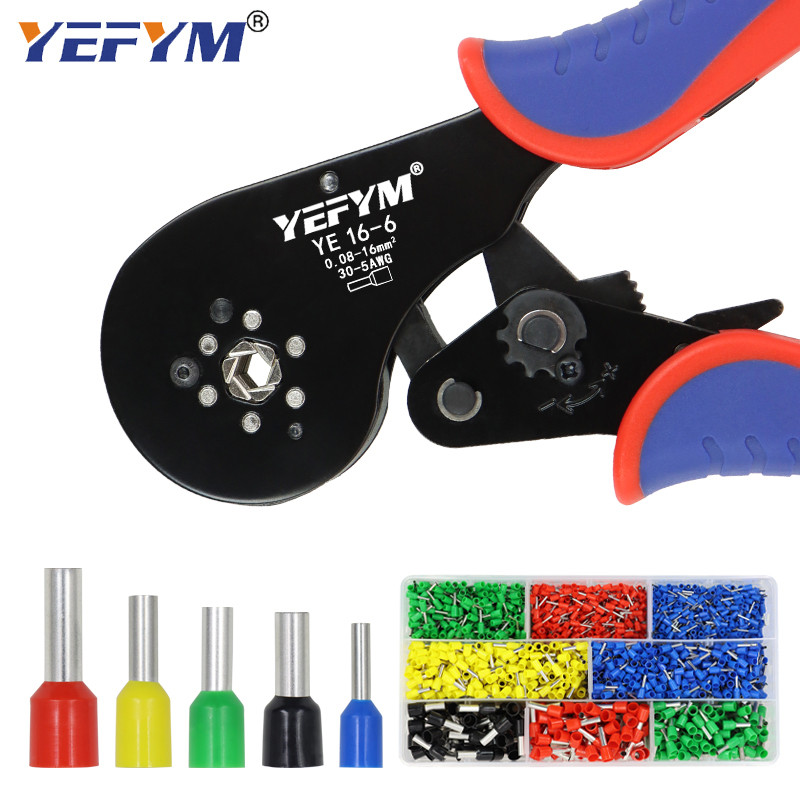 Jual YE 16-6 Crimping pliers 0.08-16mm2 Tubular terminals box Ferrule ...