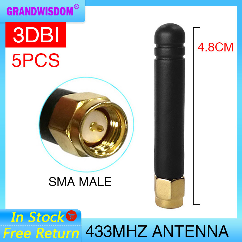 Jual Gws 5pcs 433mhz antenna 3dbi sma male lora antene pbx iot module ...