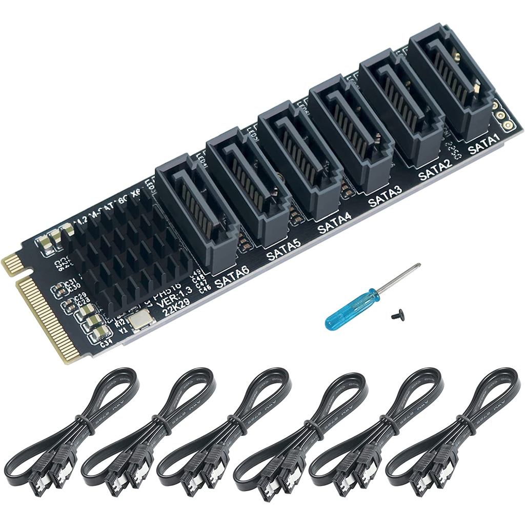 Jual M.2 NVME PCI-E PCIE X4 X8 X16 To 6 Port 3.0 SATA Adapter Card ...