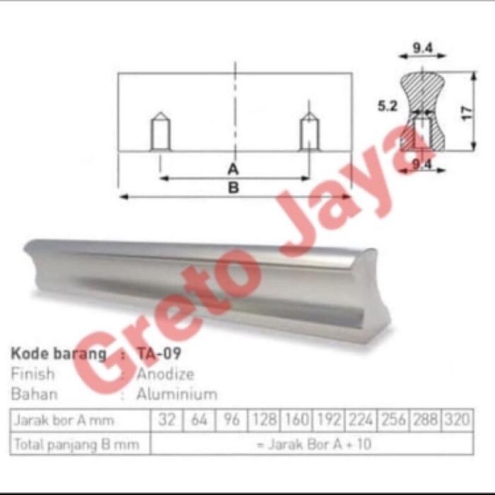 Jual ( TA 09-128 ) Handle Handel Minimalis Bulat Tarikan Lemari Pintu ...