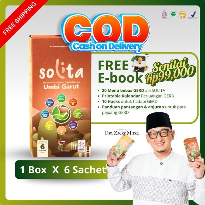 Solita Minuman Untuk Asam Lambung 1 Box 6 Sachet Sedia Rasa Cokelat Dan Thai Tea Serbuk Drink Kurma