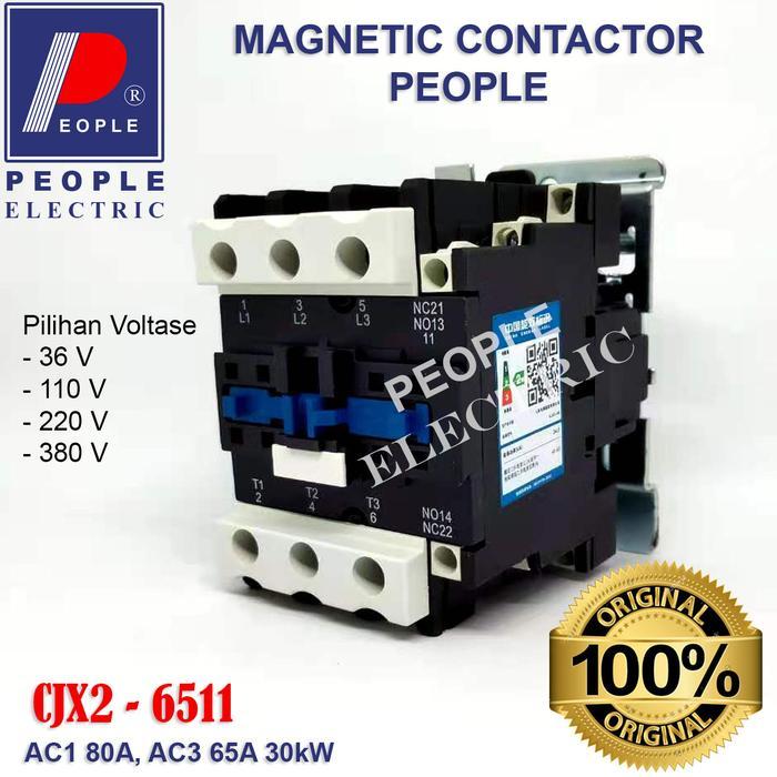 Jual CONTACTOR KONTAKTOR CJX2 6511 PEOPLE 36V, 110V, 220V, 380V ...