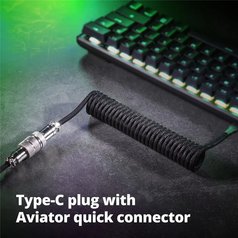 Jual Mechanical Keyboard Coiled Cable Wire Type C USB Port Aviator ...
