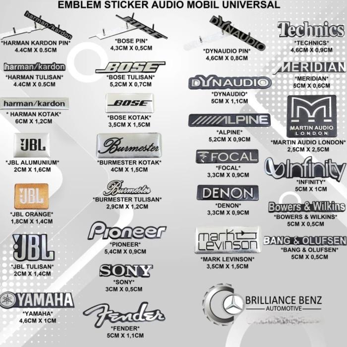 Jual ERM EMBLEM ALUMUNIUM STICKER DECALS 3D LOGO BOSE JBL HARMAN KARDON ...