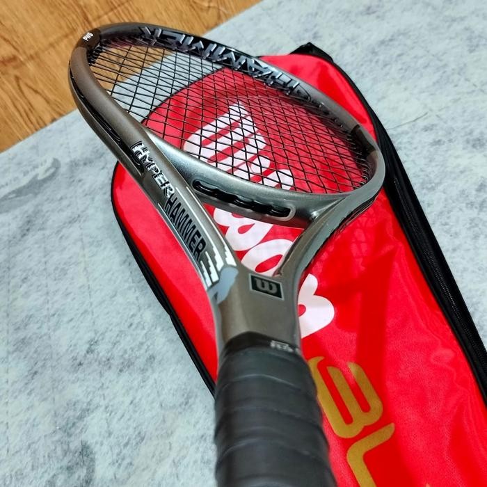 Jual Terlaris Raket Tenis Wilson Hyper Hammer Abu Siap Pakai Ada Tas ...