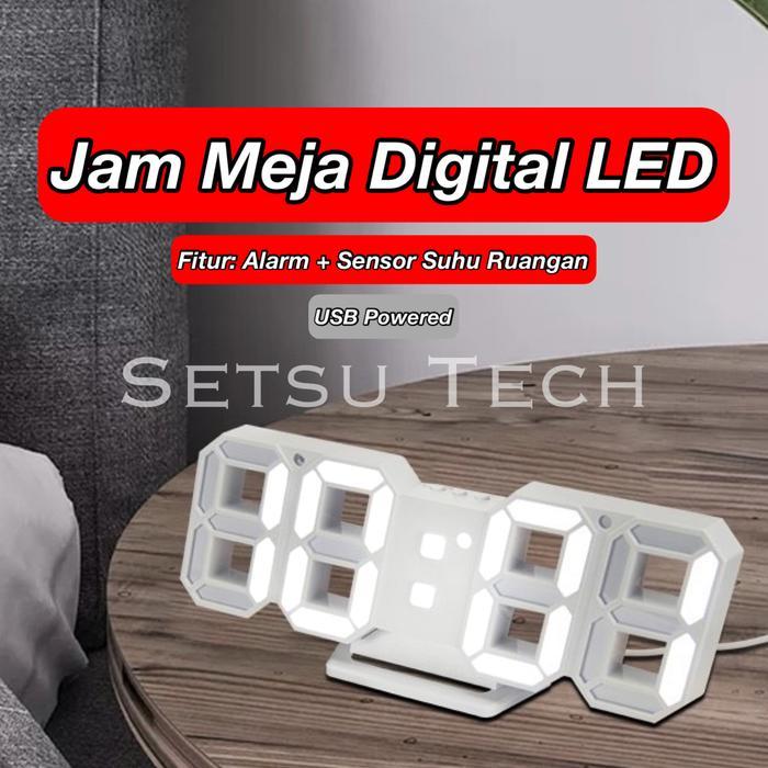 Jual Jam Meja Led Digital 3D Clock Jam Dinding Tembok Original | Shopee ...