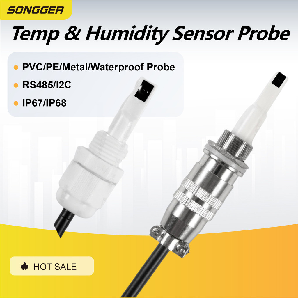 Jual RS485 Temp & Humidity Sensor Waterproof Transmitter 5-30V Modbus ...
