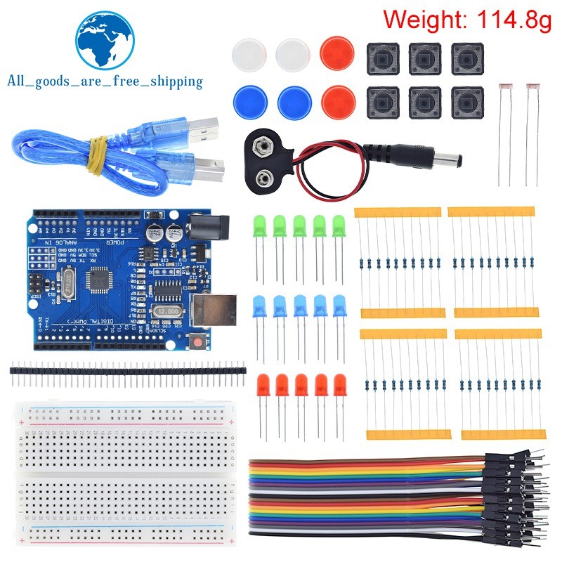 Jual TZT Starter Kit For UNO R3 Mini Breadboard LED Jumper Wire Button ...