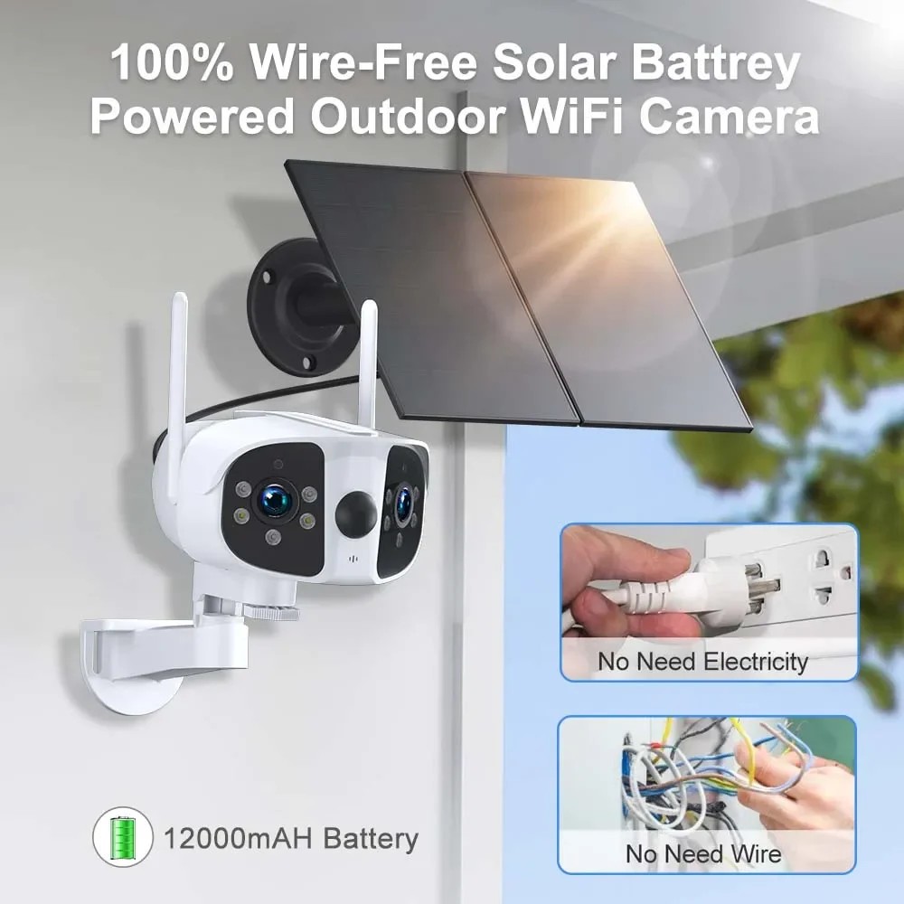 Jual EseeCloud 4K 8MP Wifi Solar Camera Dual Lens Panoramic ...