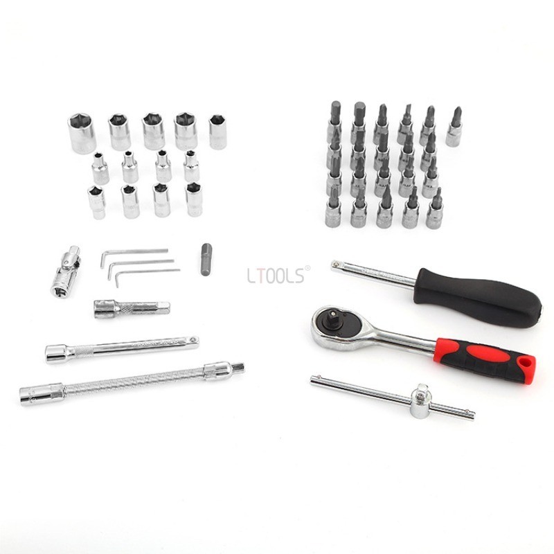 Jual 46pc Drive Socket Set 1/4 inch Ratchet Wrench Set with Sockets ...