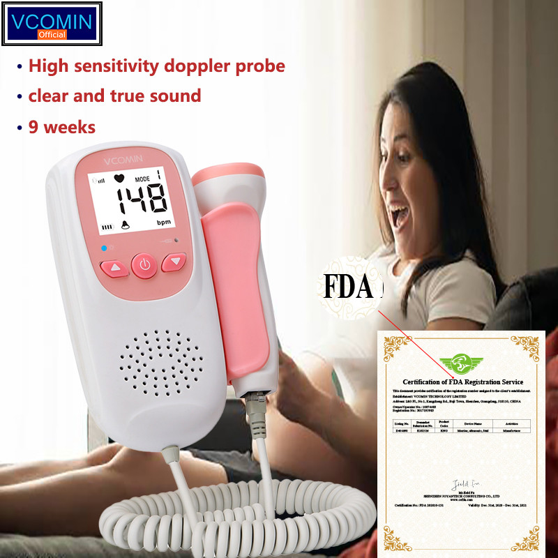 Jual Vcomin Fetal Doppler Hand-hold Pocket Portable Sound Baby Heart ...