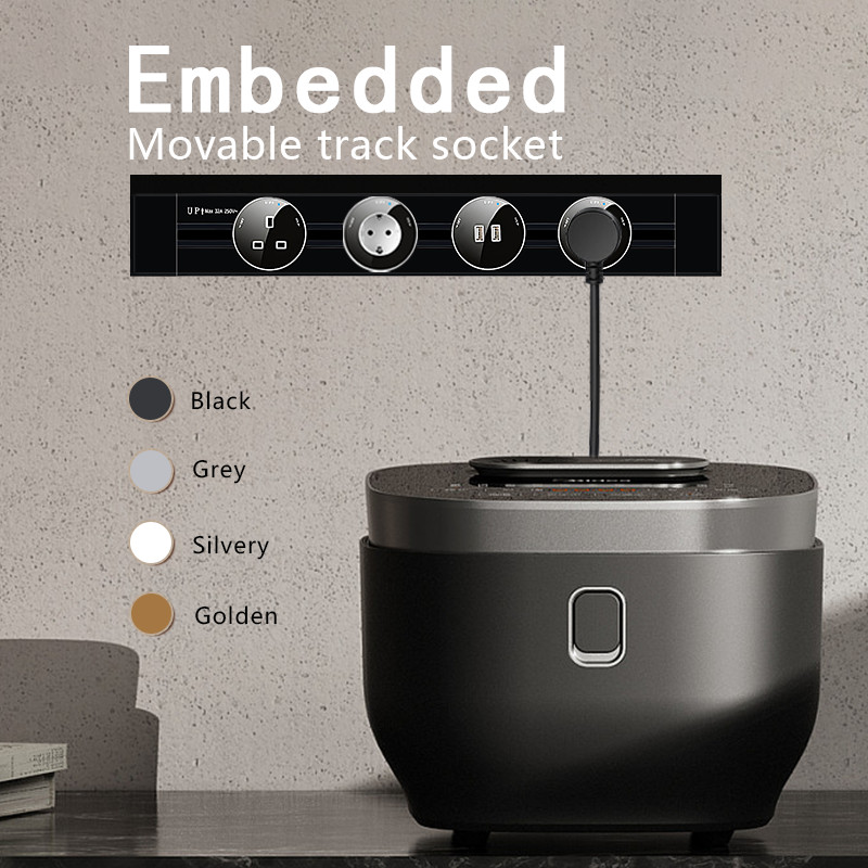 Jual Embedded Track Socket With Usb, Movable Slide Rail, Concealed ...
