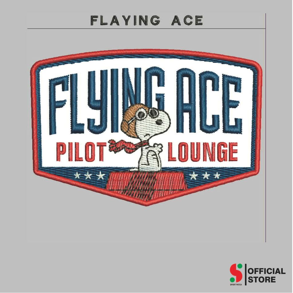 Jual SPORT-137 PATCH LOGO/EMBLEM FLYING ACE PILOT SNOOPY THE PEANUTS ...