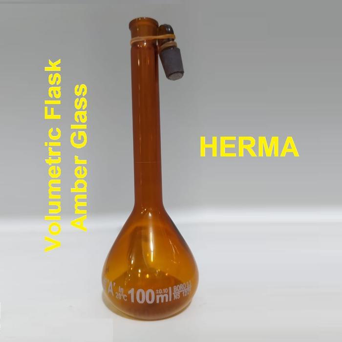 Jual Ready LABU UKUR COKLAT 100 ML LABU TAKAR VOLUMETRIC FLASK WITH ...