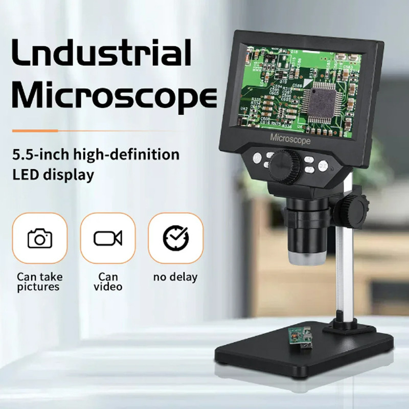 Jual BARU 5.5inch LCD Digital Microscope 1000X 1080P Coin Microscope ...