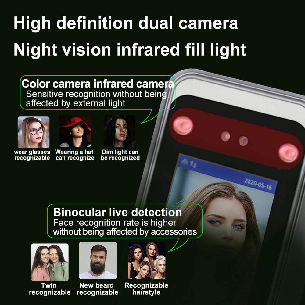 Jual 4.3inch Wifi & TCP/IP Dynamic Face Recognition Attendance System ...