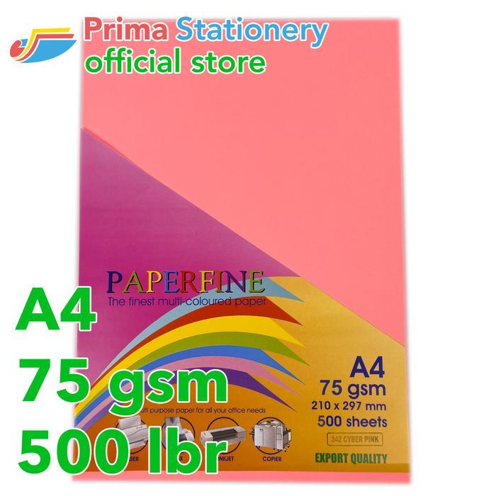 Jual Paperfine Kertas Hvs Warna A4 It 342 Cyber Pink Rim Isi 500 Lbr ...